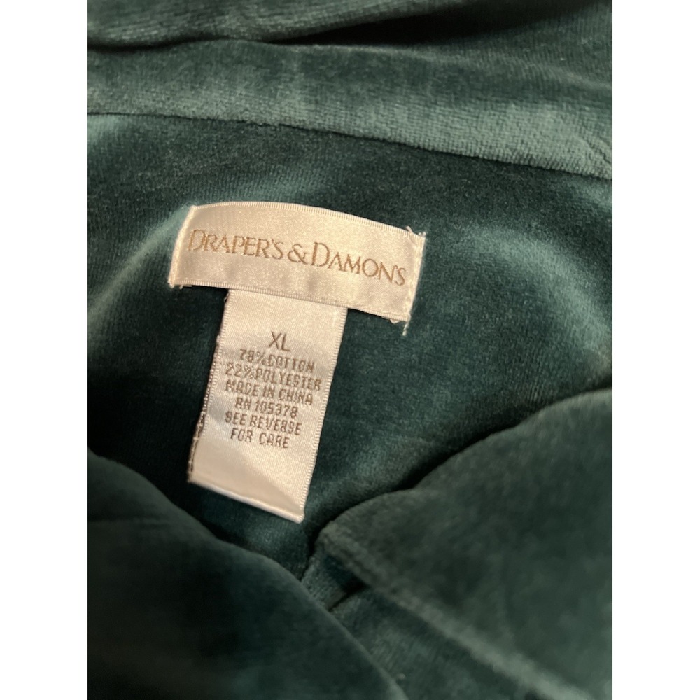 Drapers and Damons Jacket Green Velour Button Jacket Size XL‎ Womens - Picture 7 of 7